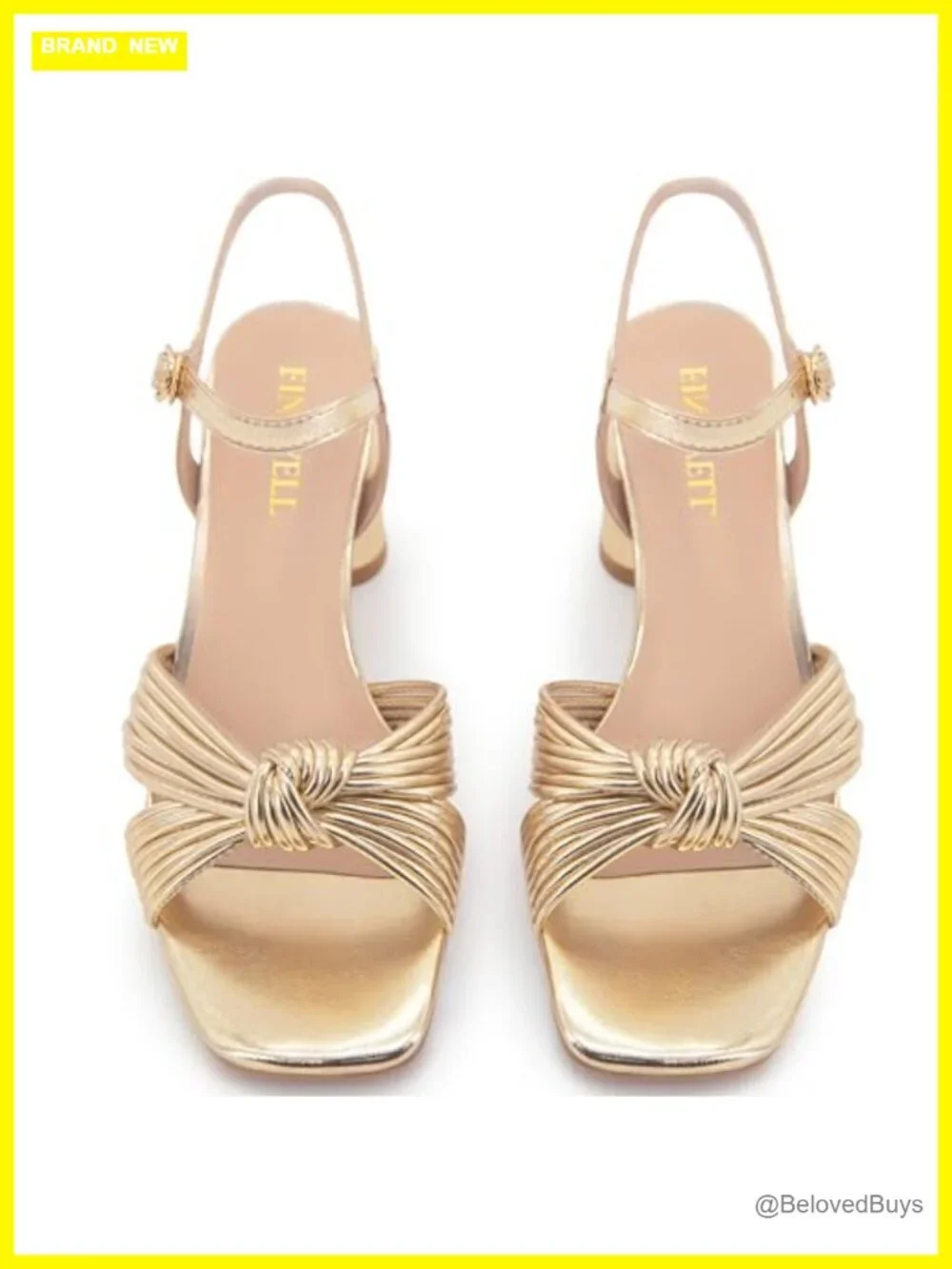 Women's Heeled Sandals Chunky Block Heel Strappy Metallic Braided Knot Square